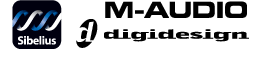 Sibelius, M-Audio, Digidesign logos