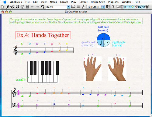 Sibelius Graphics & color